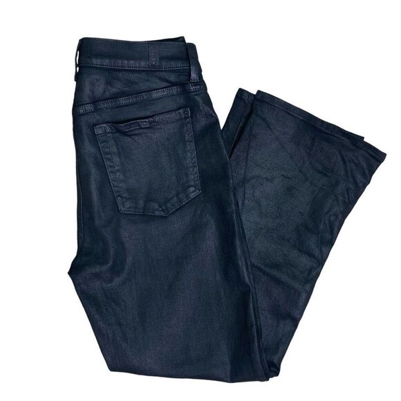 7 for All Mankind Bootcut Coated Black Jeans Size 29 - Picture 1 of 6